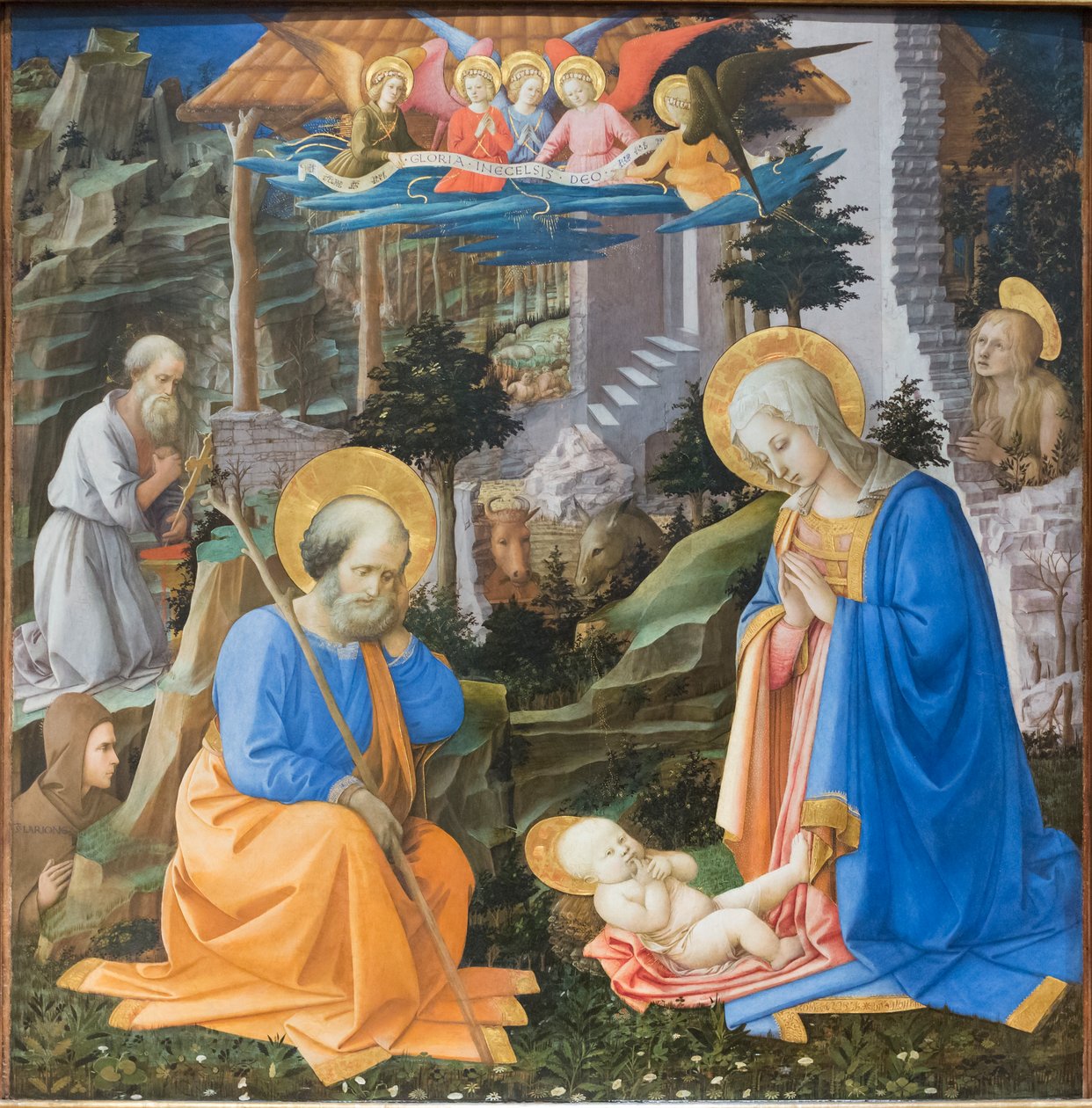 Çocuk İsa'nın azizler ve meleklerle hayranlığı by Filippo Lippi