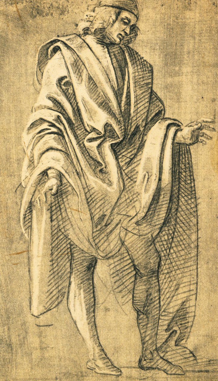 İnsan erkek figürü çalışması, Filippo Lippi'nin kalem çizimi (yaklaşık 1457-1504) by Filippo Lippi