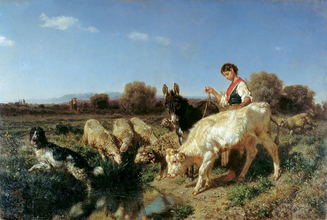 sulama deliğinde by Filippo Palizzi