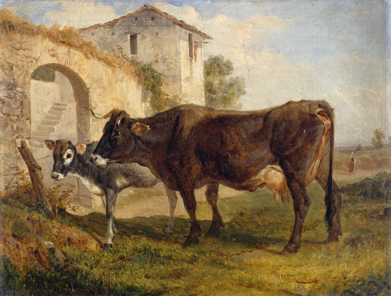 Meradan dönüş, yazan Filippo Palizzi (1818-1899), karton üzerine yağlı boya, 32x24 cm, İtalya by Filippo Palizzi