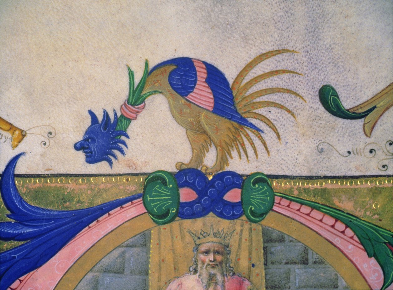 Missal 515 f.13v İnsan yüzlü fantastik iki ayaklı yaratık, 1449