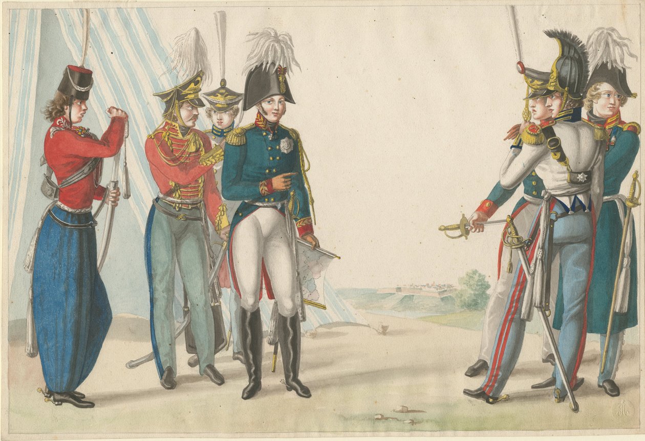 Çar Alexander I ve Rus subayları, 1815 by Finert