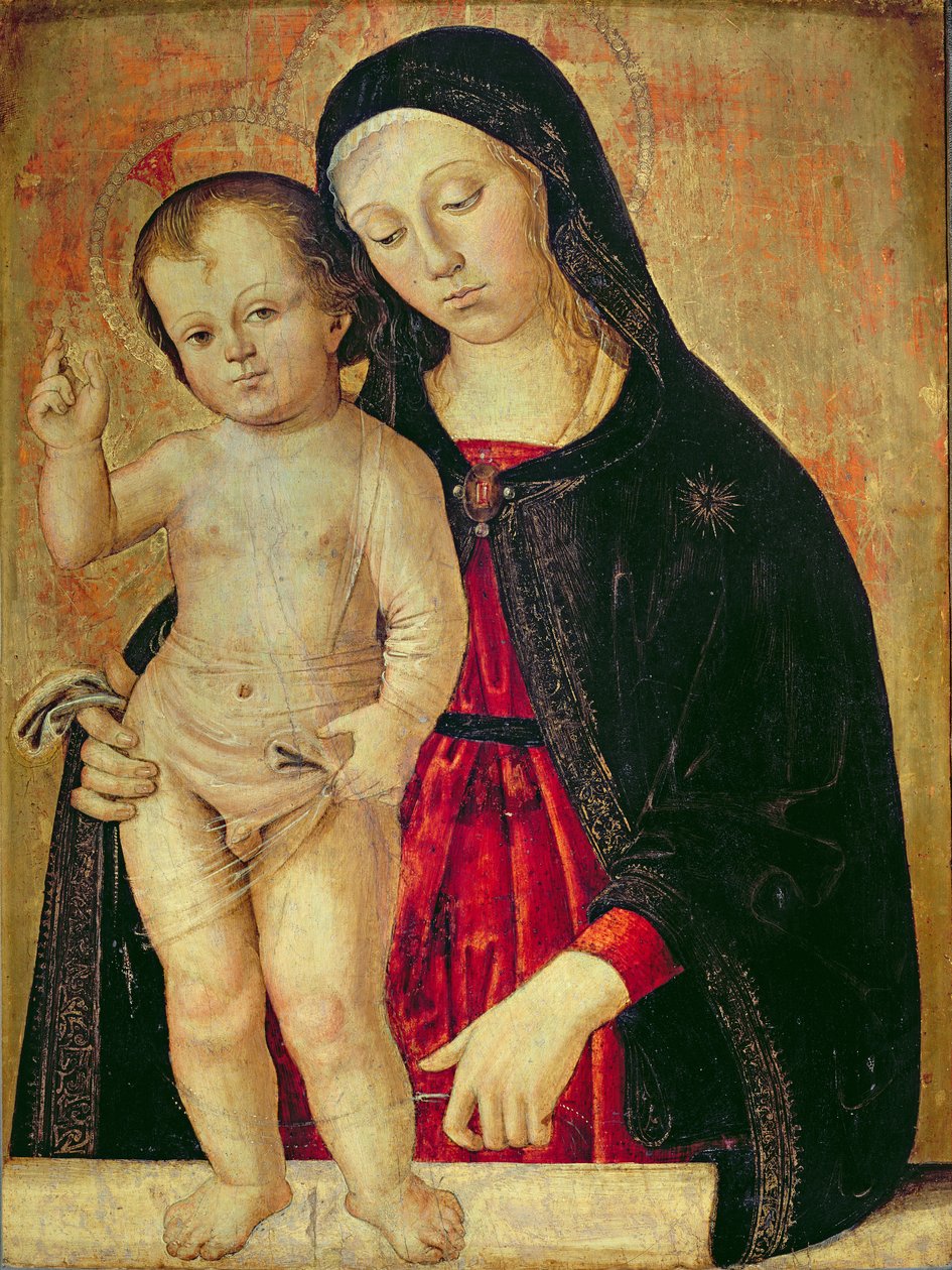 Bakire ve Çocuk (panel üzerine yağlıboya) by Fiorenzo di Lorenzo