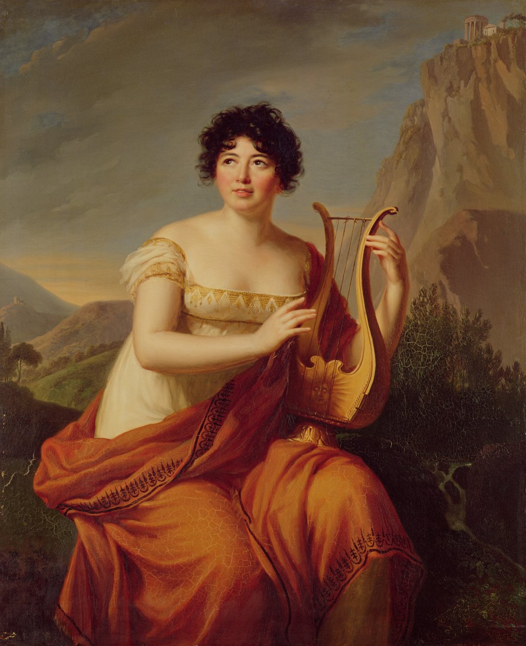 Madame de Stael as Corinne  by Firmin Massot