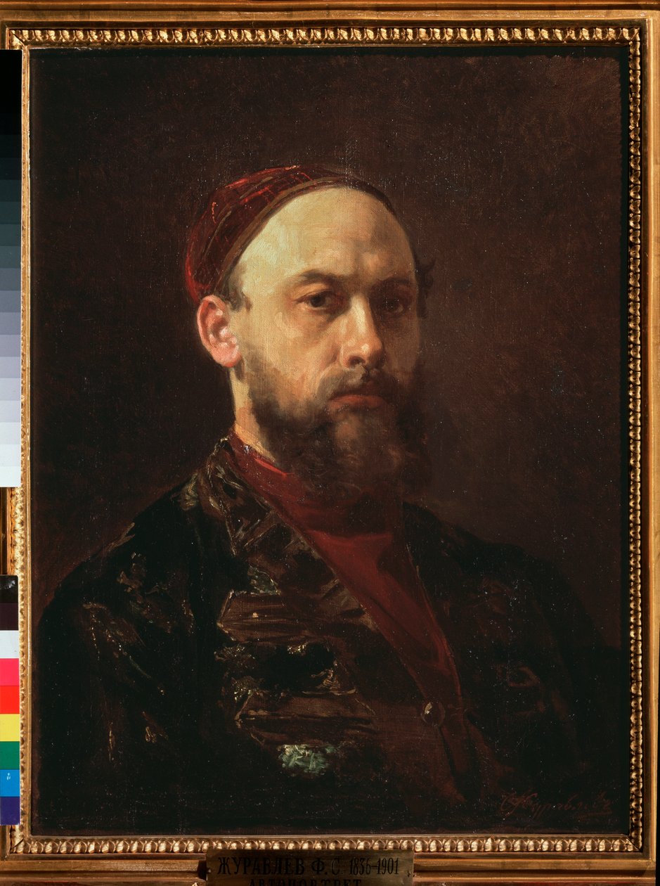 Otoportre (Otoportre) - Firs Sergeevich Zhuravlev (1836-1901), tuval üzerine yağlı boya, 19. yüzyıl Rus sanatı - Devlet Tretyakov Galerisi, Moskova by Firs Sergeevich Zhuravlev