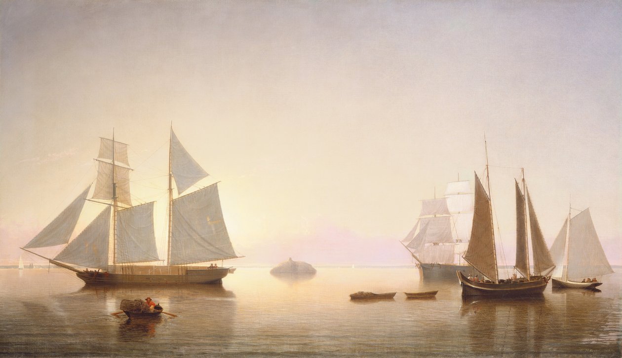 Halfway Kayası açıklarında karaya oturdu by Fitz Henry Lane