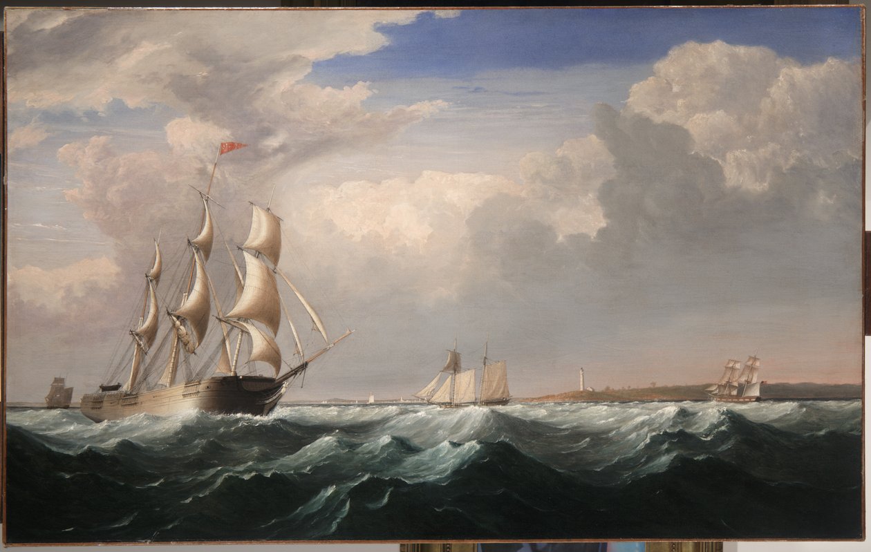 New England Sahili Açıklarında Yelkenli Gemiler, 1855 dolayları by Fitz Henry Lane