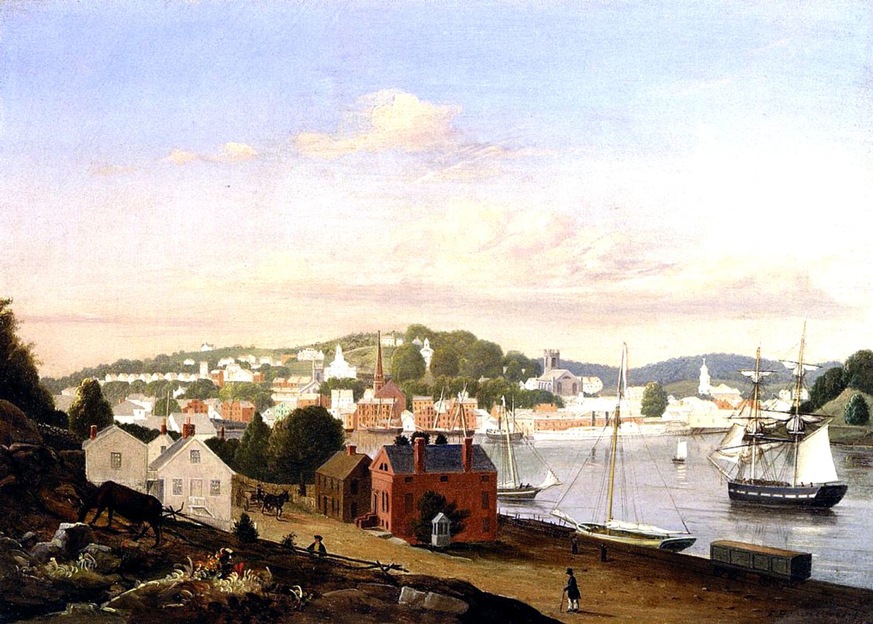 Norwich görünümü, Connecticut, ABD, 1849 by Fitz Henry Lane