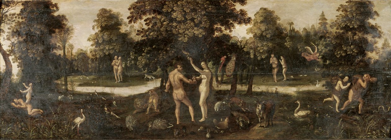 Adem ve Havva Cennetten Sürüldü by Flemish School
