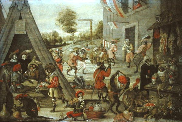 Bir Kampta Maymun ve Kedi Askerler, 1632 (bkz. 204409) by Flemish School