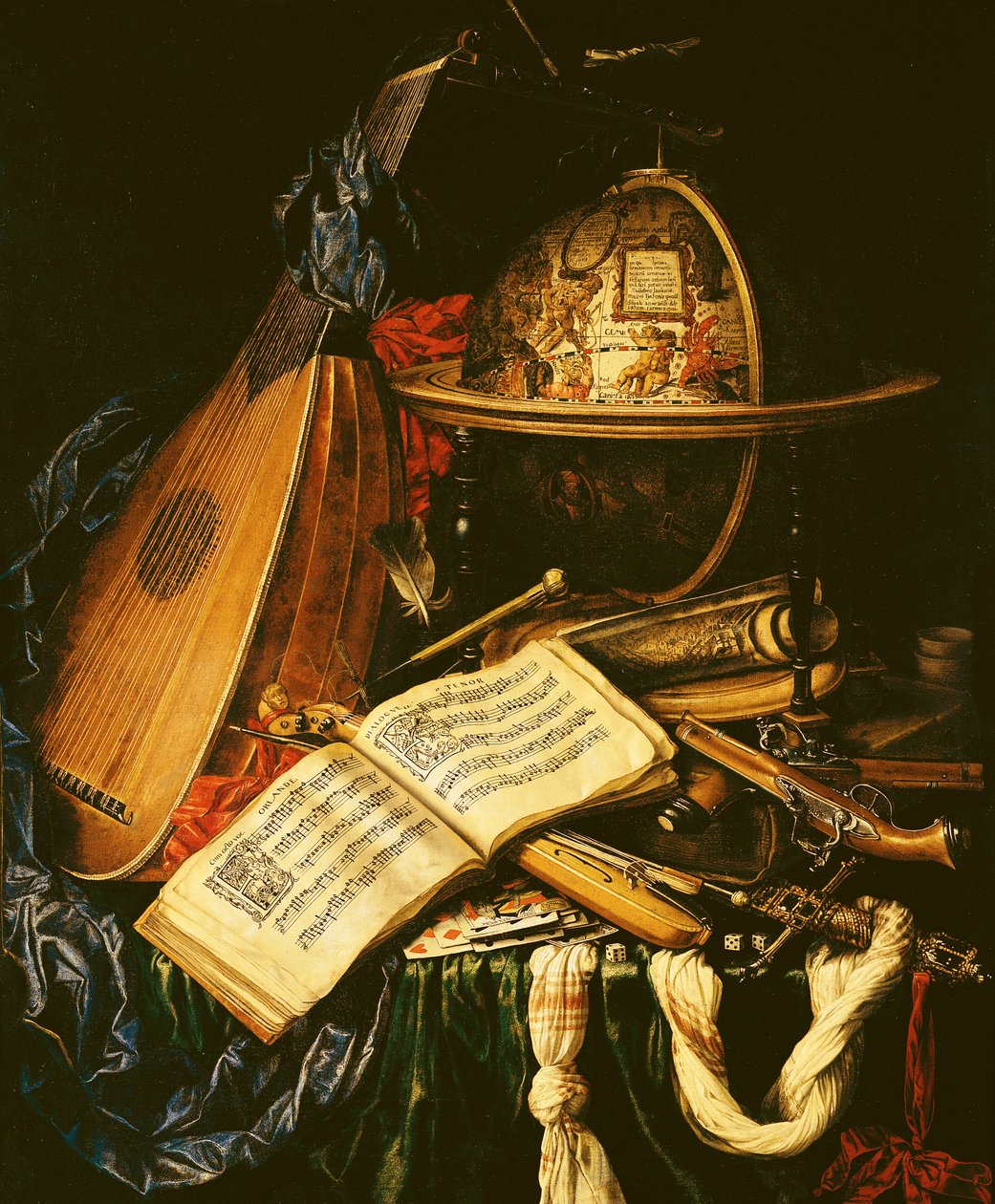 Müzik Aletleri ile Natürmort by Flemish School