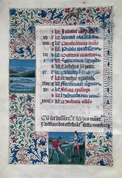 V 25-3 fol.2v ಫೆಬ್ರವರಿ ಟರ್ಕ್ ತಿಂಗಳು by Flemish School