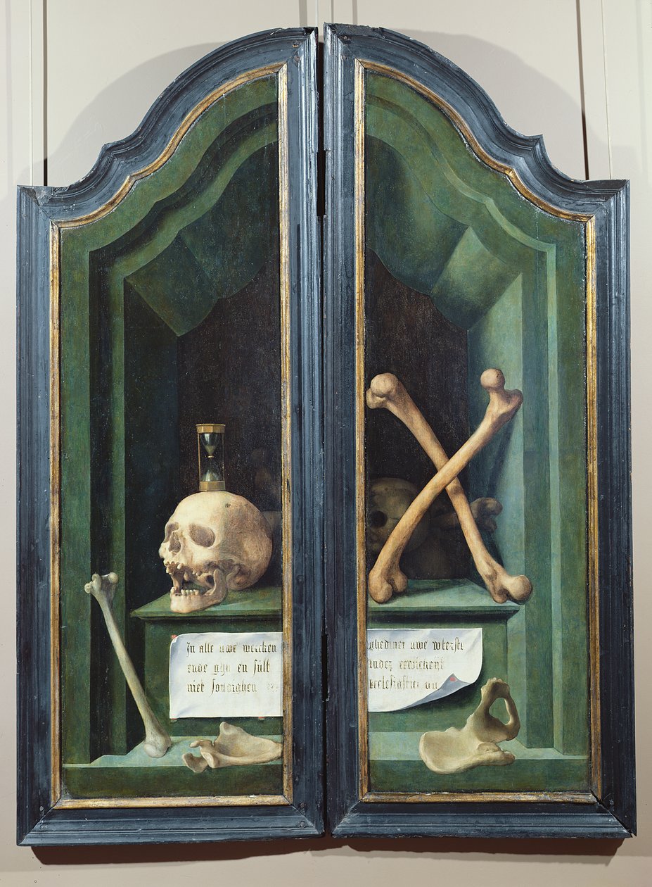 Vanitas, bir triptikten iki panelin tersi by Flemish School
