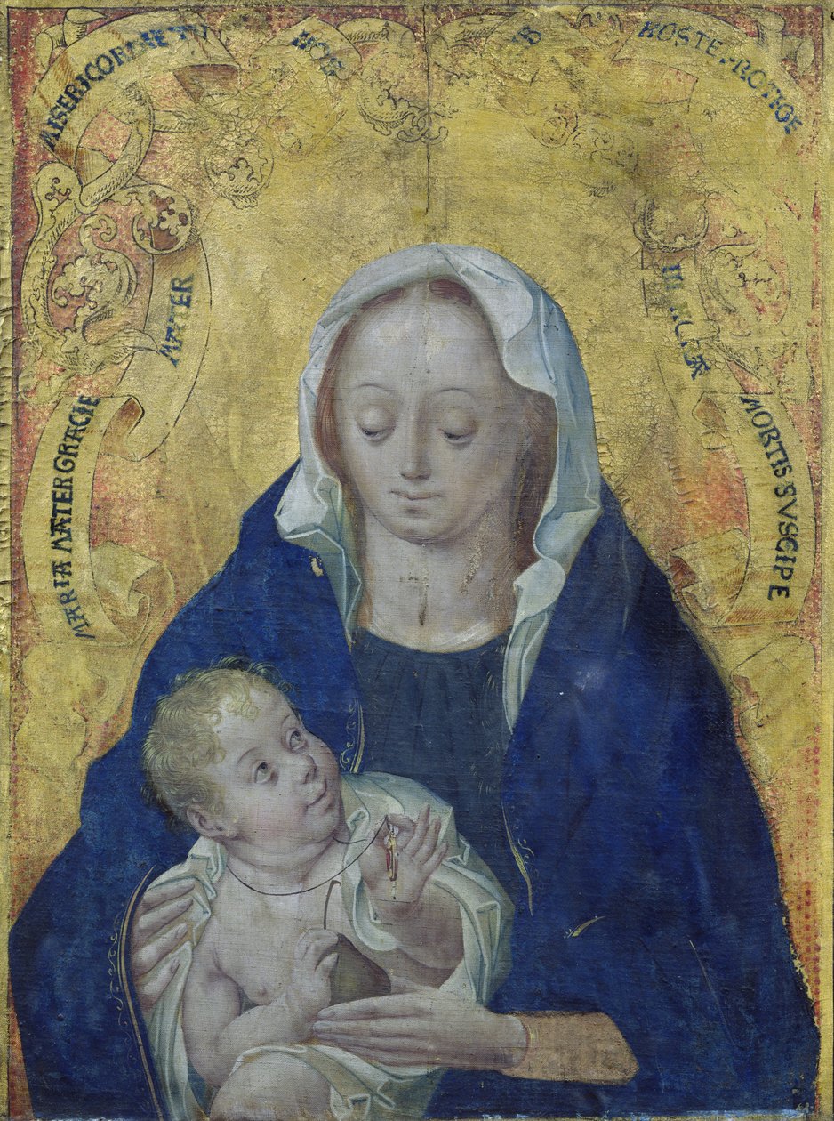 Bakire ve Çocuk (panelde öfke) by Flemish School