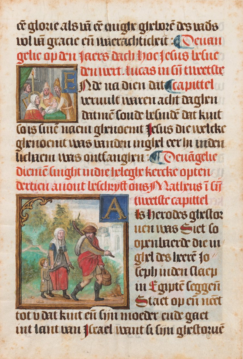 Saatler Kitabından El Yazması Yaprağı by Flemish 15th Century