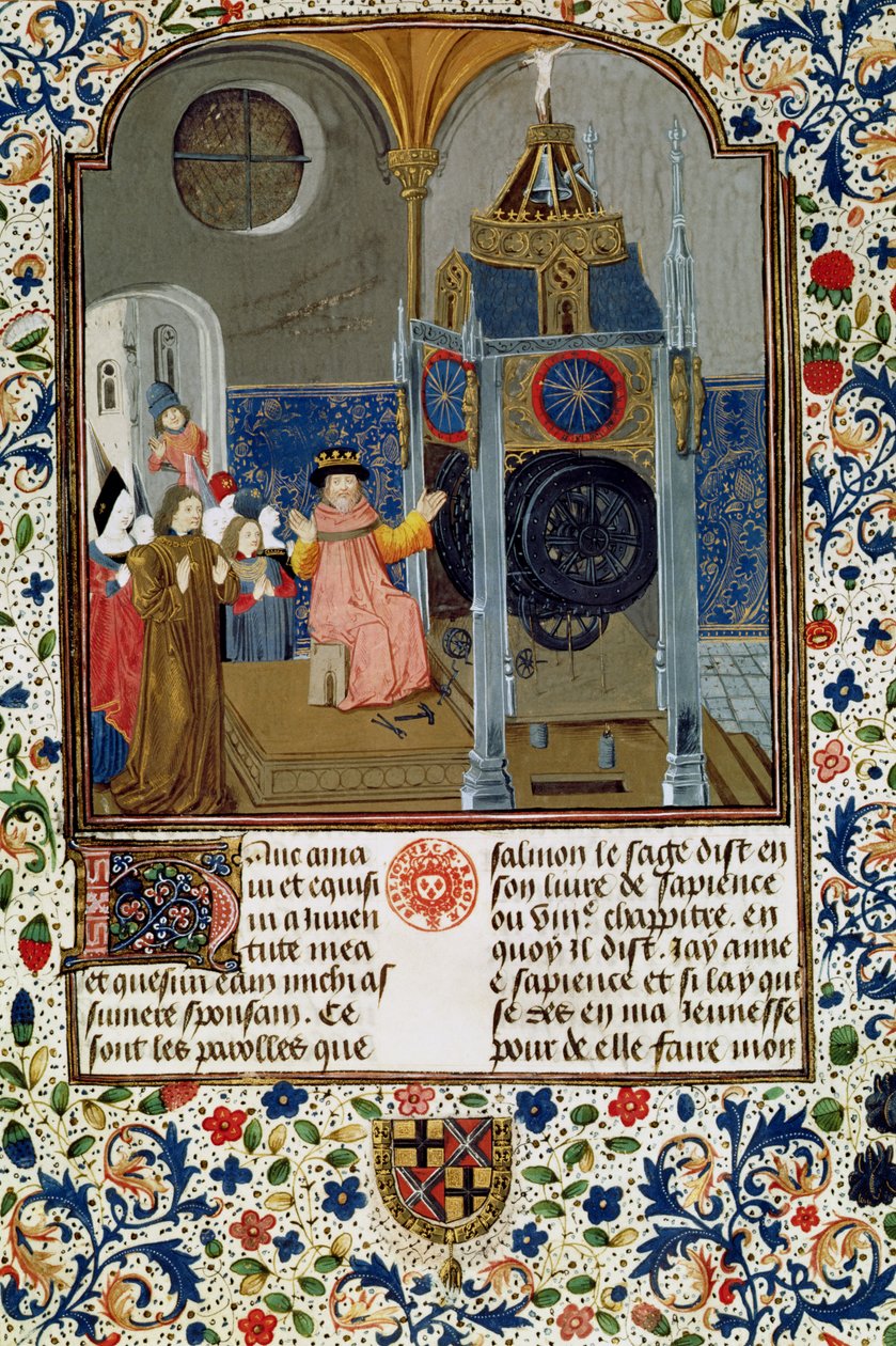 2095 Fr. 455 f.9 15. yüzyılın ortalarında ahlak üzerine bir incelemeden ustalara hayran olan nadir saat by Flemish School