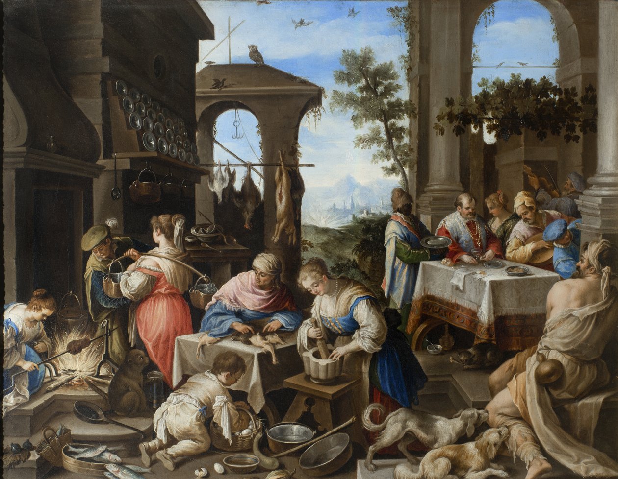 Zengin Epulone Ziyafeti, 1600-25 by Flemish School