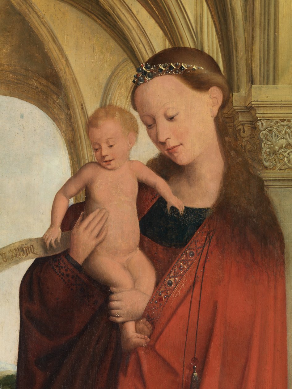 Petrus Wijts'li Madonna detayı (panel üzeri yağlı boya) by Flemish School