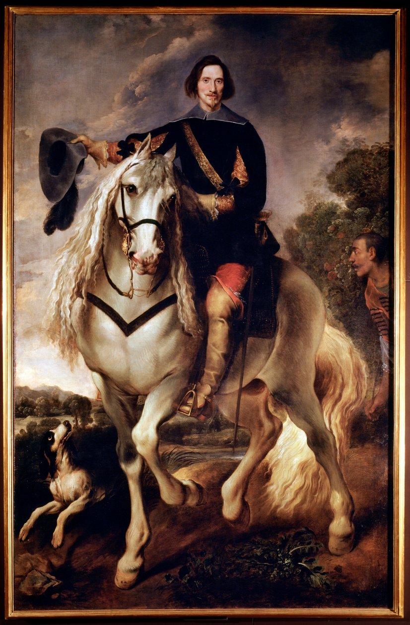 Mağribi sayfasıyla bir kaptanın binicilik portresi (tuval üzerine yağlı boya, c.1635) by Flemish School
