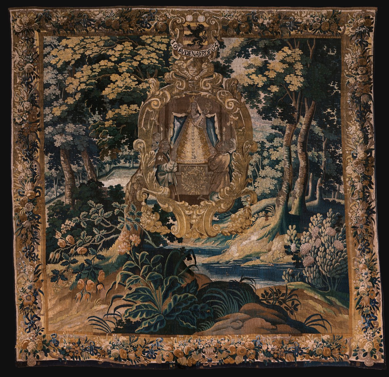 Flaman halısı. Siyah Madonna ile manzara. Oudenaarde Atölyesi. 1665. by Flemish School