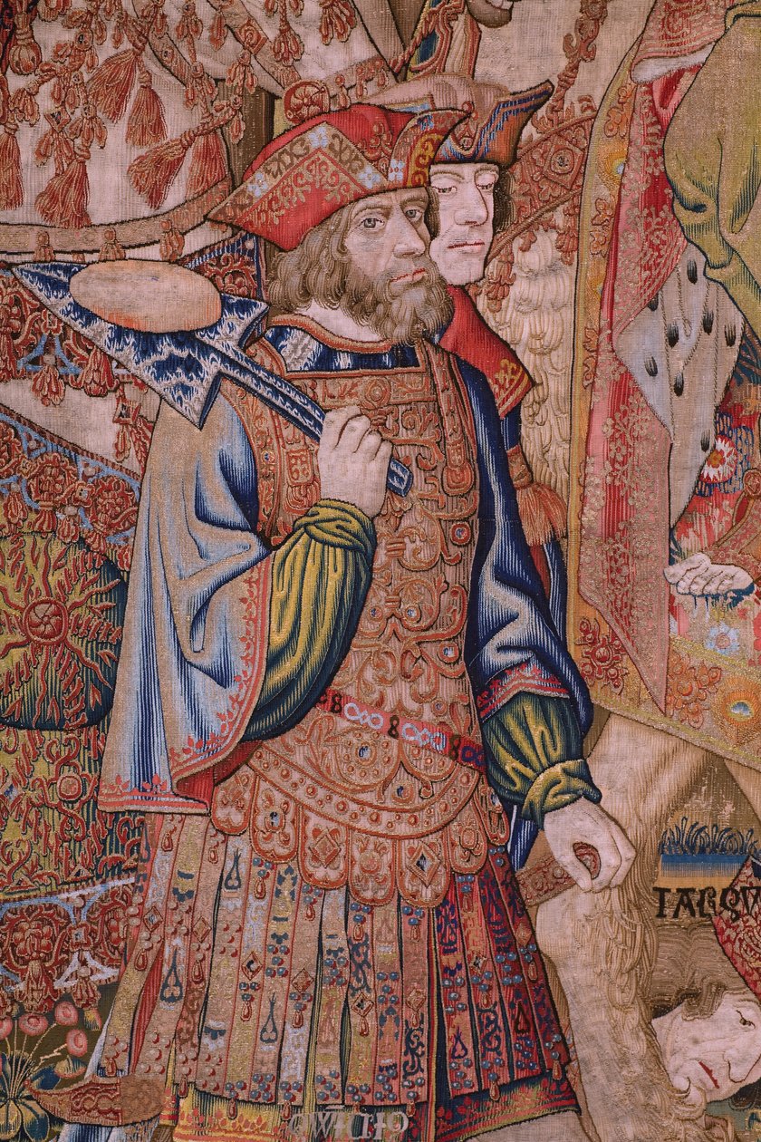 Flaman halısı. Dizi Ahlakı: Onurların erdemi (De deugd van de Honores, Onurların Erdemleri). Ca 1520. Detay by Flemish School