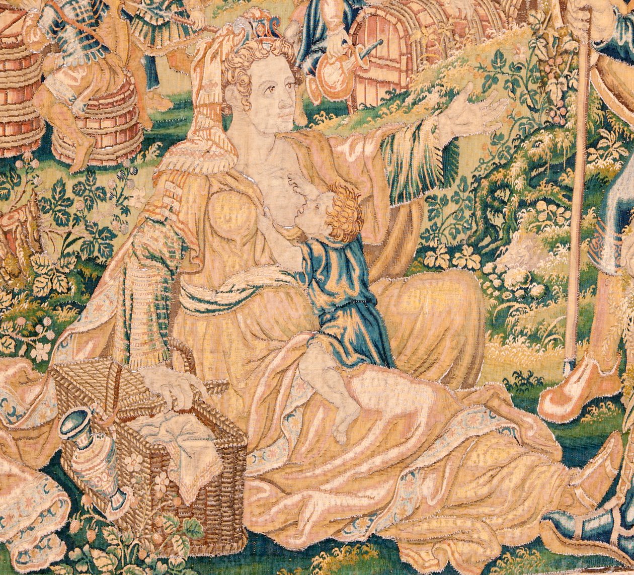 Flaman halısı. Judith'in Kitabı serisi. Holofernes'in kafasının kesilmesi (La decapitación de Holofernes). Serinin yedinci halısı. İmalat Hollanda, Brüksel(?). 16. yüzyılın ikinci yarısı. Kumaş Yün. Konum Aziz Nikolaos Kilisesi by Flemish School