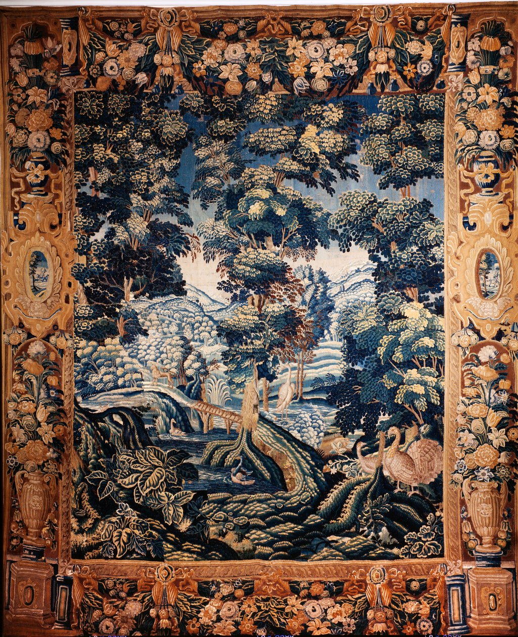 Flaman halısı. Yani yeşillik denir. Oudenaarde imalatı. Özel koleksiyon. 17. yüzyıl (?). by Flemish School