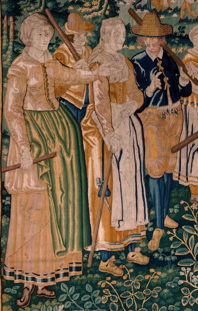 Flaman halısı. Kaz oyunu. Oudenaarde Atölyesi. 341x395cm. Env (83058)-7 / 0008. 17. yüzyıl. by Flemish School