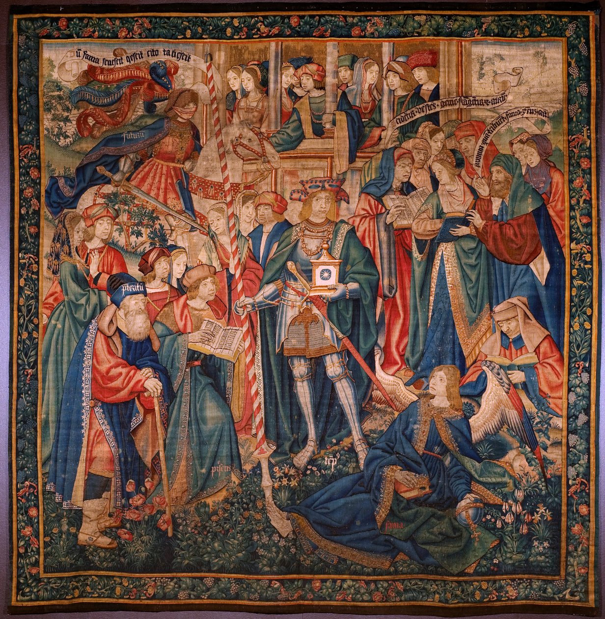 Flaman halısı. Zamanın Zaferi (De triomf van de Tijd, Zamanın Zaferi). Yün ve ipek. 347x342cm. Özel koleksiyon. Yaklaşık 1504. by Flemish School