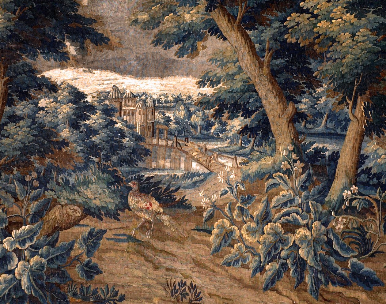 Flaman halısı. dayanmak. 17. yüzyılın sonu ve 18. yüzyılın başı. Sint-Walburgakerk Oudenaarde (Dekenij van de Sint-Walburga) kilisesinin mülkü. Detay. by Flemish School