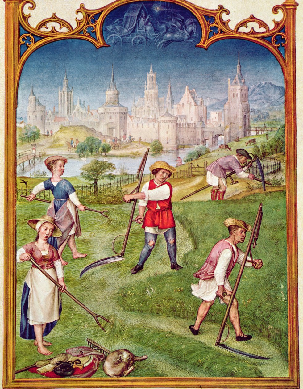 Fol 6v Haziran Ayı: Haymaking, Breviarium Grimani