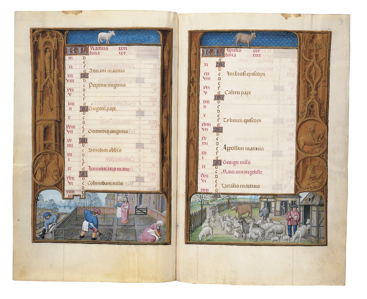 Rothschild Saatler Kitabından Folyolar, Ghent veya Bruges, c.1505 by Flemish School