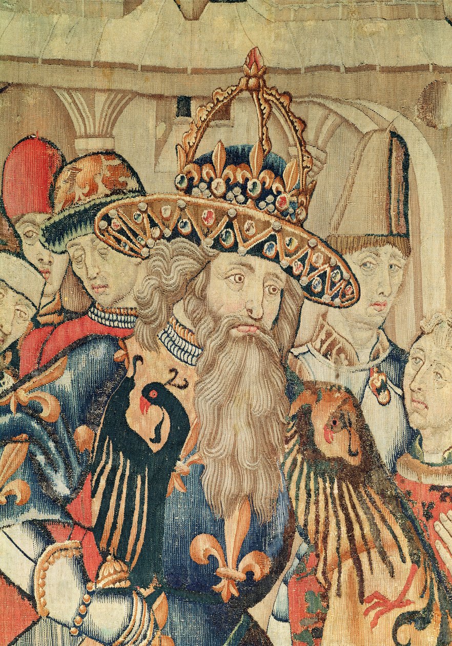 Charlemagne Başkanı (742-814), Tournai atölyesi (detay) by Flemish School
