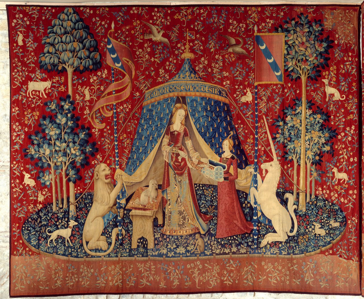 La Dame a la Licorne (Leydi ve Tek Boynuzlu At): Tek arzum için by Flemish School