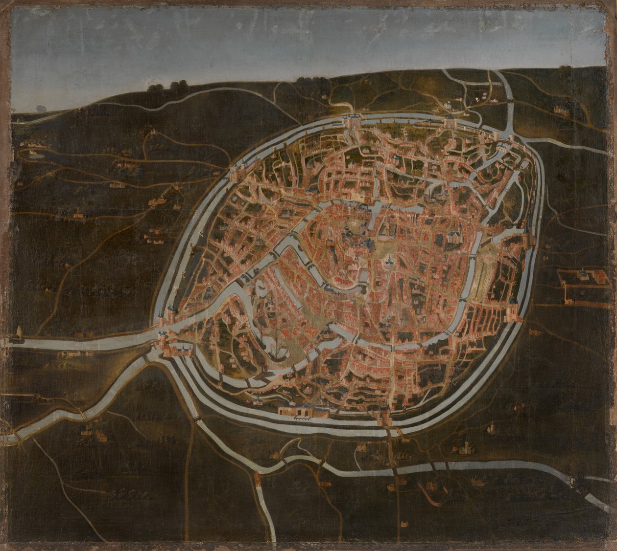 Bruges Haritası (tuval üzerine yağlıboya) by Flemish School