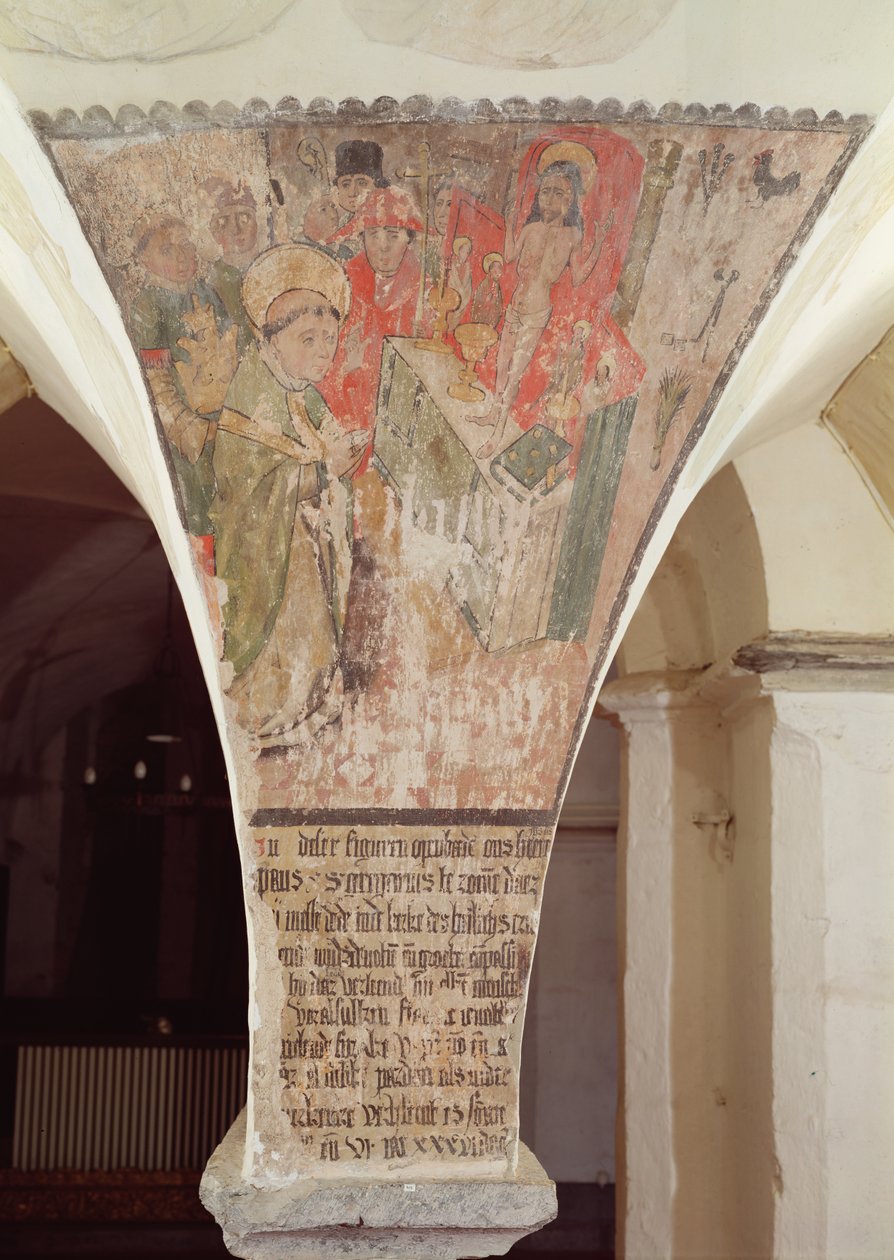 Aziz Gregory Kütlesi, mahzenden duvar resmi by Flemish School