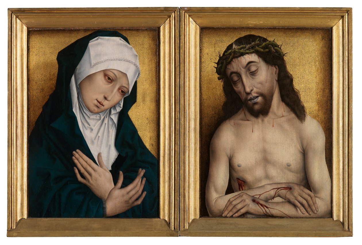 Mater Dolorose ve Man of Sorrows (panel üzerine yağlıboya) by Flemish School