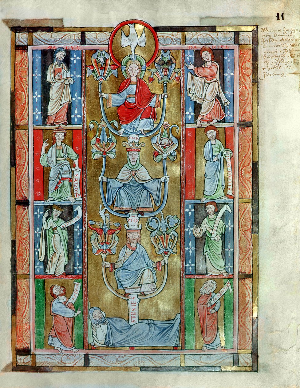 Ms 340 fol.11r Jesse Ağacı, De Laudibus Sancte Crucis