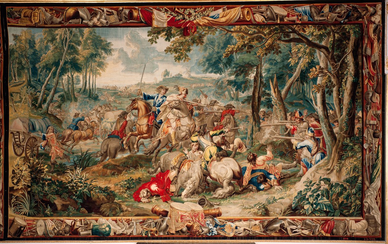 Saray (Schloss Schlitzheim). Flaman halısı. Brüksel atölyesi Judocus De Vos. Lambert De Hondt