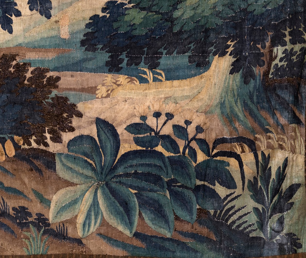 Bölge kilisesi (Aziz Walburga Kilisesi). Flaman goblen "Verdure". Oudenaarde. 17. yüzyılın sonu ve 18. yüzyılın başı. Sint-Walburgakerk Oudenaarde kilisesinin mülkü. by Flemish School