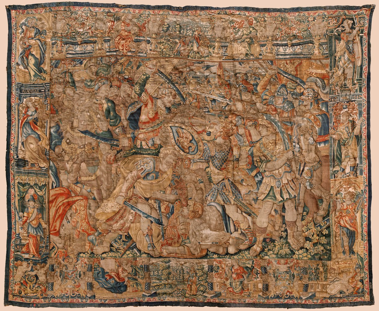 Parish duvar halıları müzesi (Pastrana Goblenleri Parish Müzesi). Flaman halısı. Alexander ve Darius ve Ipso arasındaki savaş (Ipso