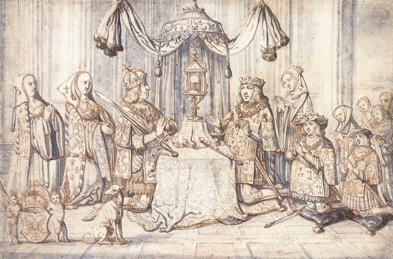 İmparator Maximilian I, karısı, kızı, oğlu ve diğerlerinin Dijon