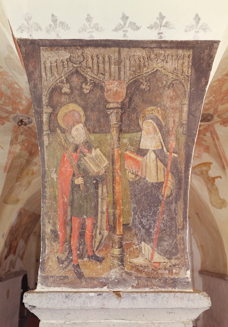 Maubeuge Aziz Bavo ve Aziz Amalberga, mahzenden duvar resmi, c.1480-1540 by Flemish School