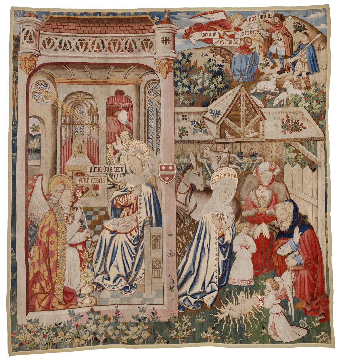 Müjde ve Doğuşu tasvir eden goblen, Tournai (yün) by Flemish School