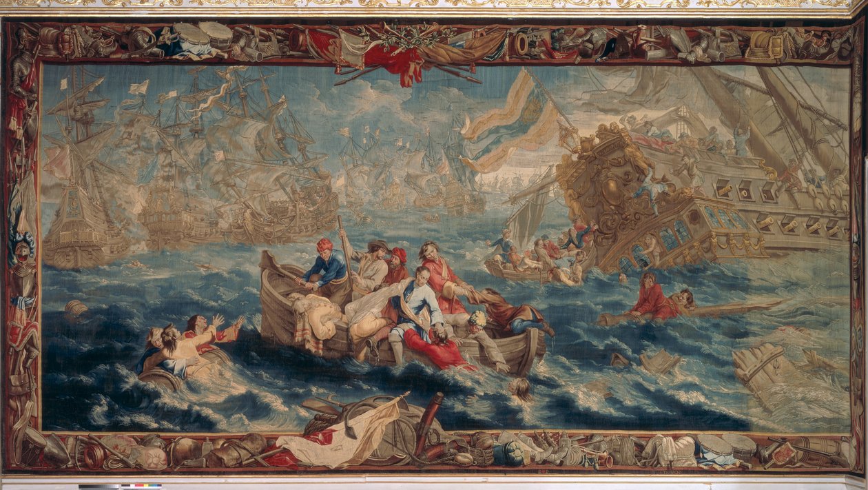 Askeri Bilimler serisinden La Hogue Savaşı, Mayıs 1692, Judocus de Vos Atölyesi, c.1715-24 by Flemish School