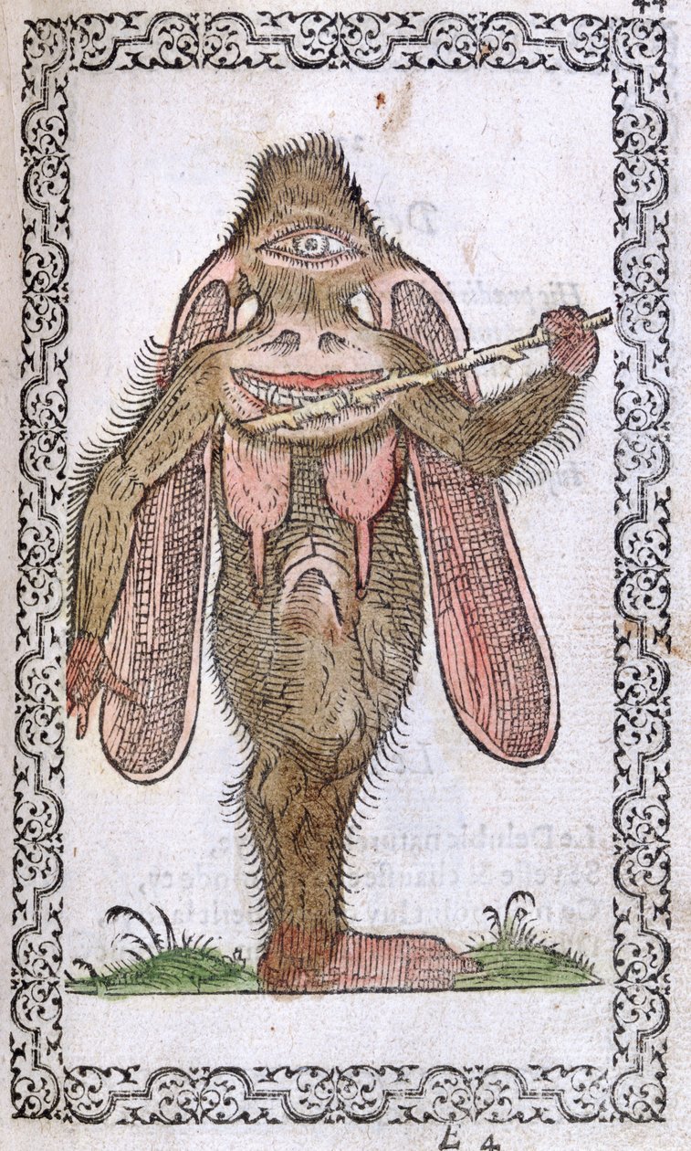 Tepegöz, Jean Sluperji, Antwerp, 1572 (renkli gravür) tarafından hazırlanan Neredeyse Tüm Milletlerin ve Çağdaş Milletlerin Alışkanlıkları ve Portreleri