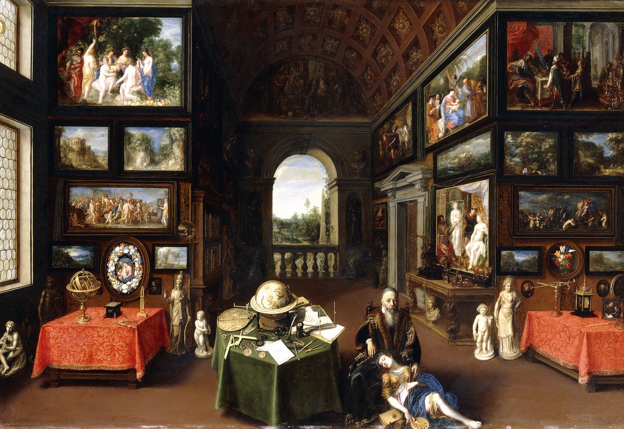Resim ve Çizim Kişileştirmeli Bir Resim Galerisinin İçi, c.1630 by Flemish School