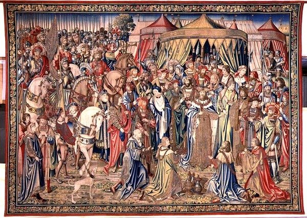 Kraliyet Nişanının Sunumu, David ve Bathsheba Goblen, c.1510-15 (goblen) by Flemish School