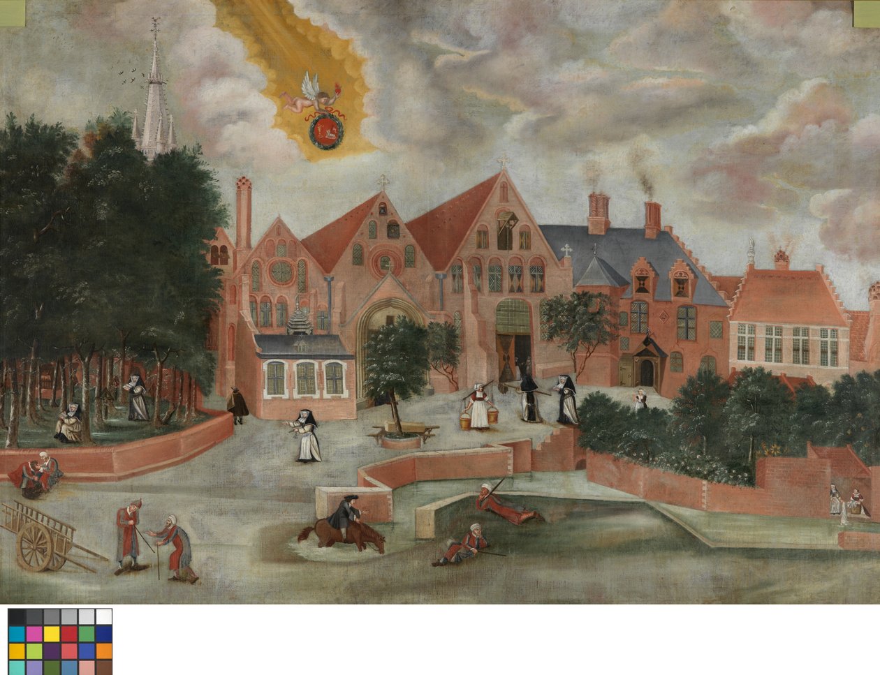 Saint John's Hastanesinin Batı Cephesi (tuval üzerine yağlıboya) by Flemish School