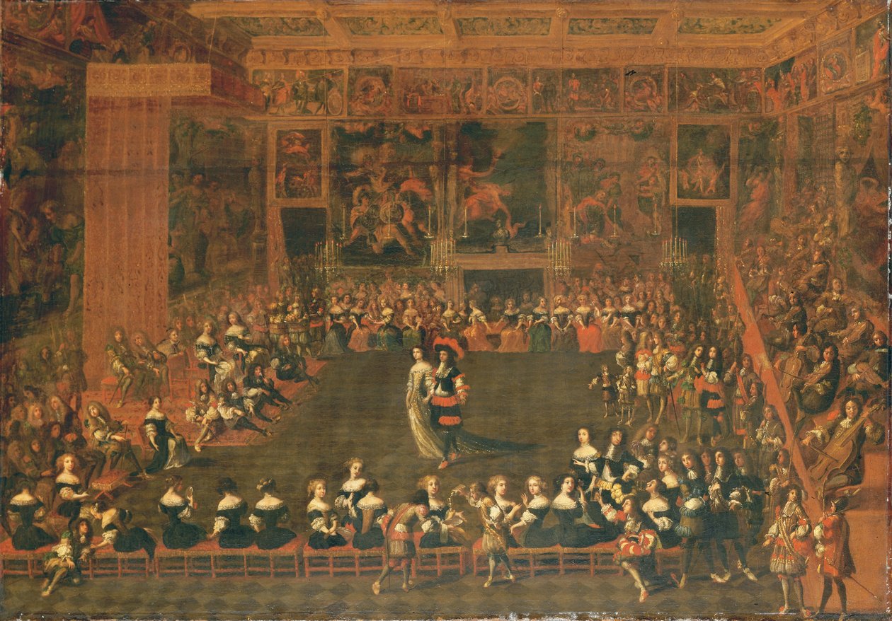 Saray toplantı odasında bir topun açılması, c.1660-70 by Flemish School